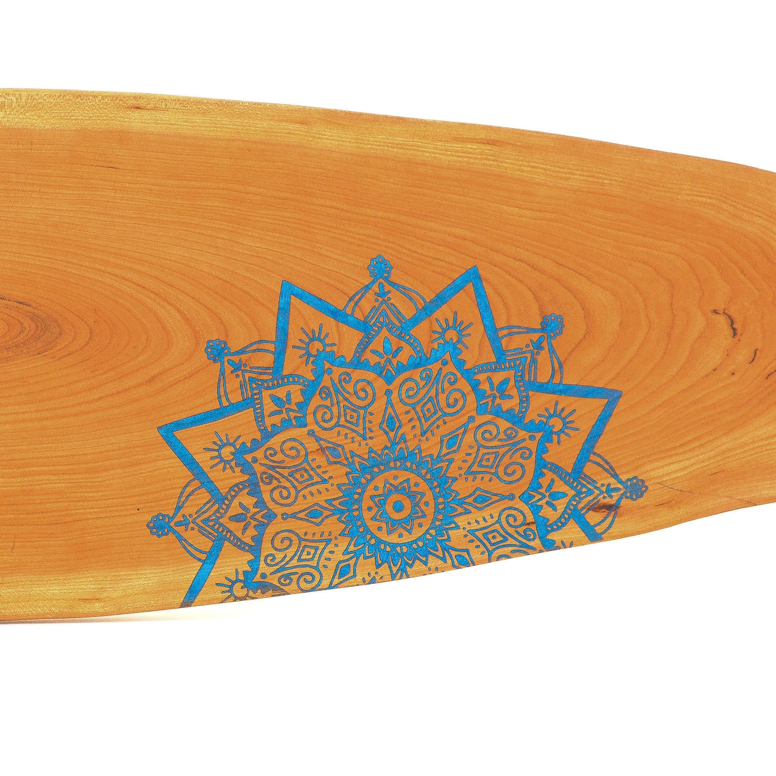 Hand Drawn Mandala by Elisha G one a cherry wood serving board by JL Sons