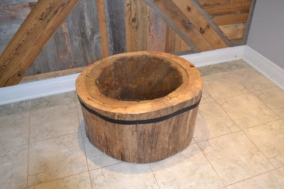 Hollow Tree Coffee Table. Live Natural Edge, Custom Glass Top. 